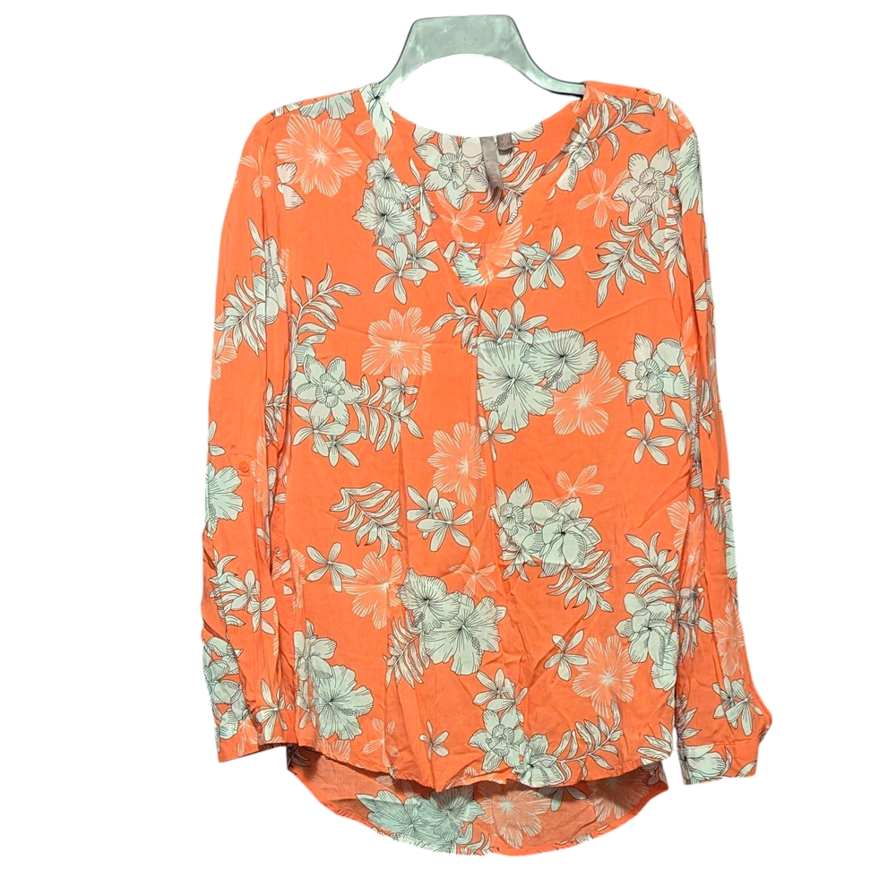 Elegant Floral Orange Blouse